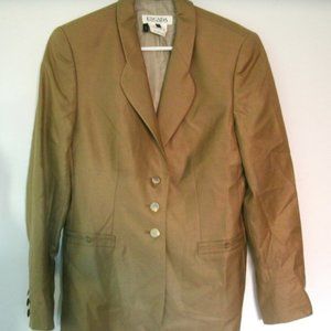 Vintage Blazer 80s Escada Tan Gold Size 38 Medium Wool Silk